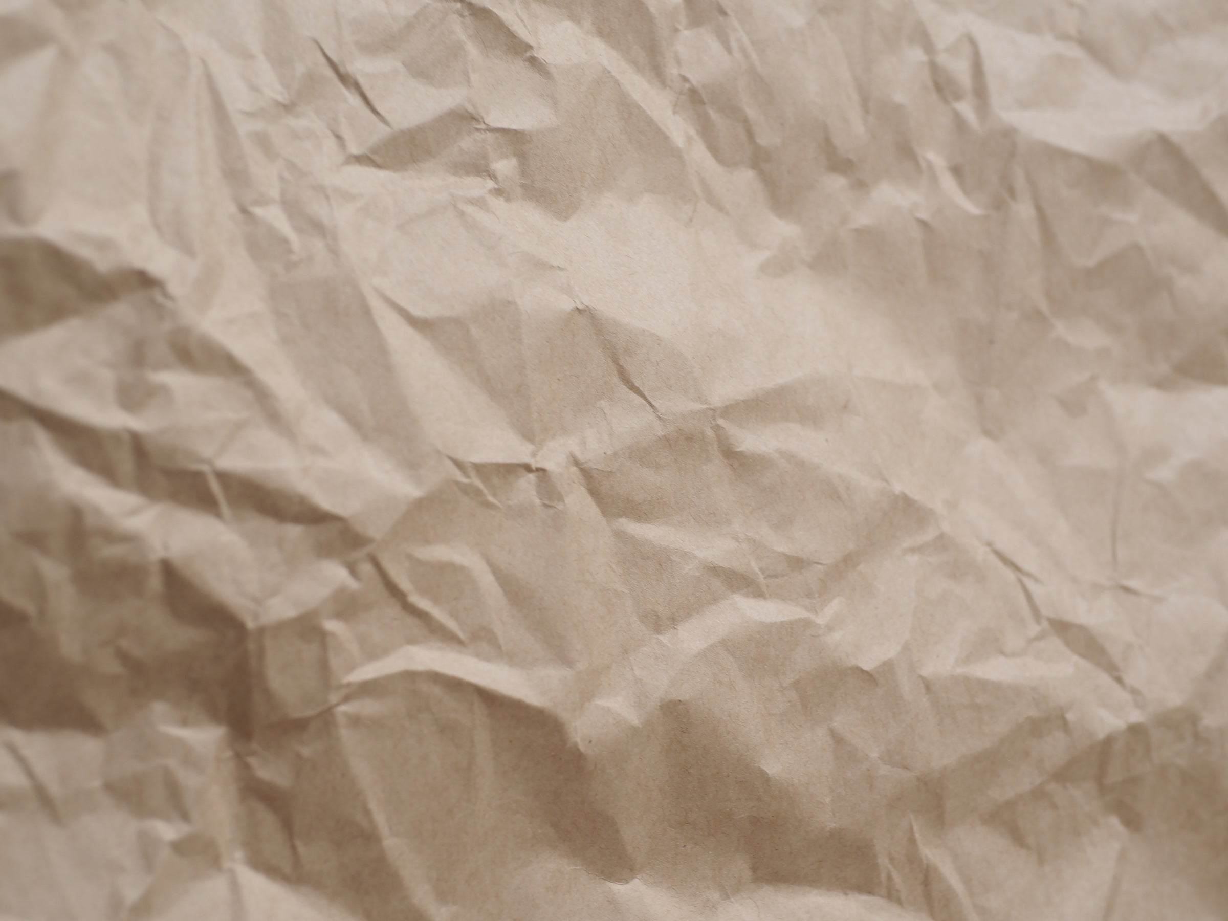 Scrunched up Kraft paper wrapping